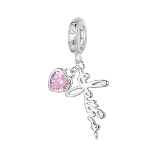 Jorrio Sweet Pink Heart Sterling Silver Charm