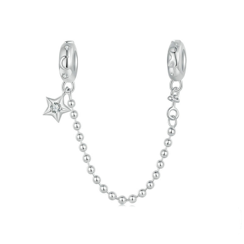Jorrio Lucky Star Locator Chain Sterling Silver Charm Accessories
