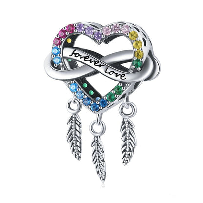 Jorrio Elegant Love Dreamcatcher Sterling Silver Charm