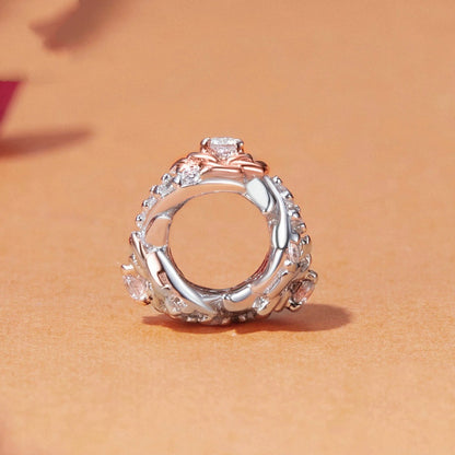 Jorrio Romantic Vintage Rose Flower Sterling Silver Charm