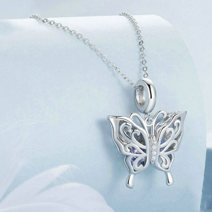 Jorrio Tanzanite Vintage Hollow Butterfly Sterling Silver Charm