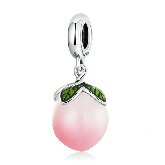 Jorrio Pink Peach Fruit Sterling Silver Charm