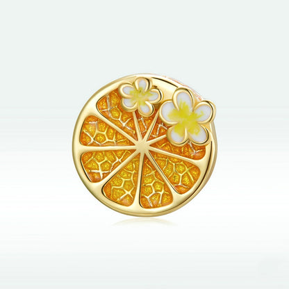 Jorrio Summer Fresh Fruit Cherry Blossom Lemon Sterling Silver Charm