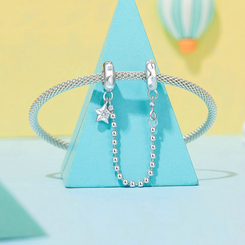 Jorrio Lucky Star Locator Chain Sterling Silver Charm Accessories