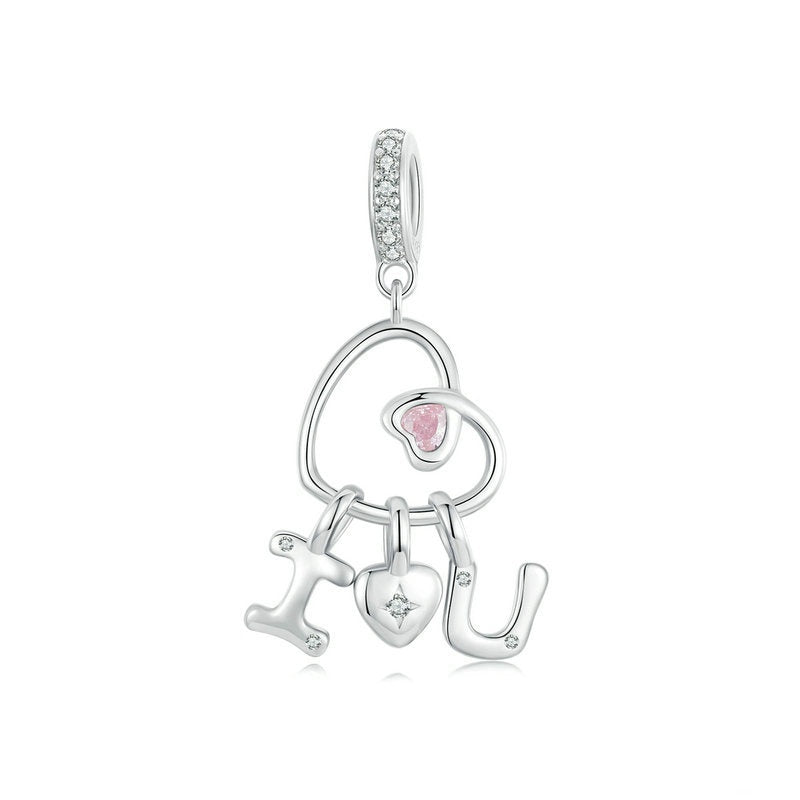 Jorrio Valentine's Day Romantic Heart I Love You Sterling Silver Charm