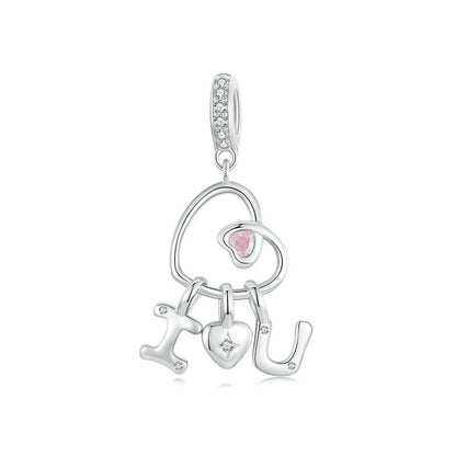 Jorrio Valentine's Day Romantic Heart I Love You Sterling Silver Charm