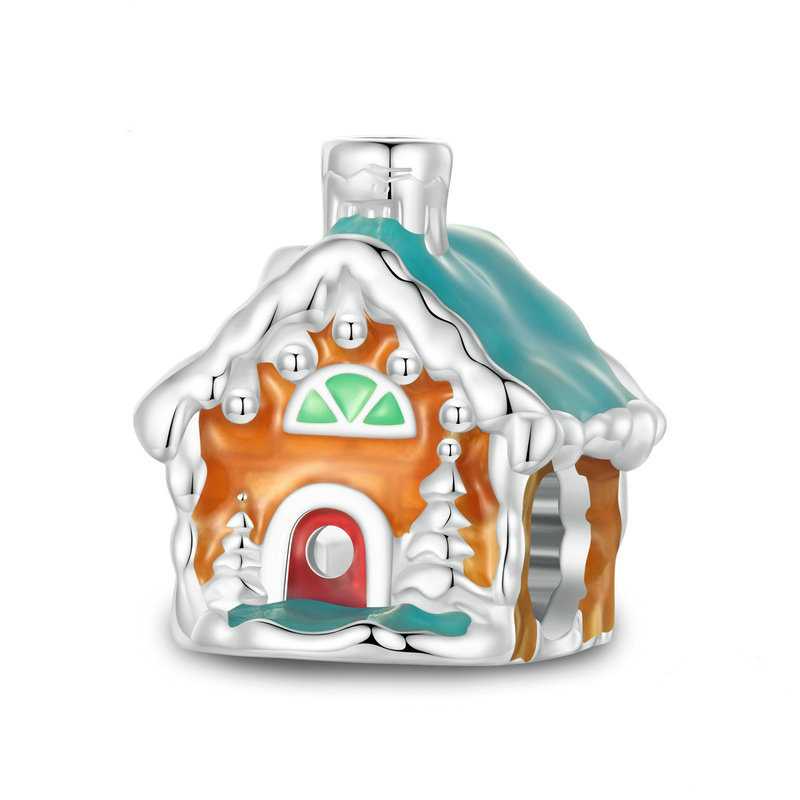 Jorrio Handmade Christmas Eve Glow Iin The Dark Chalet sterling silver charms