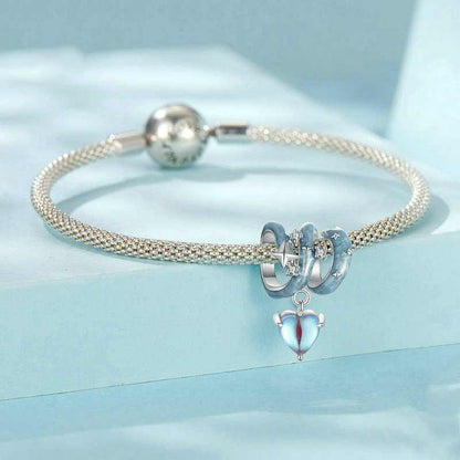 Jorrio Romantic Star Moonstone Blue Starry Night Sterling Silver Charm