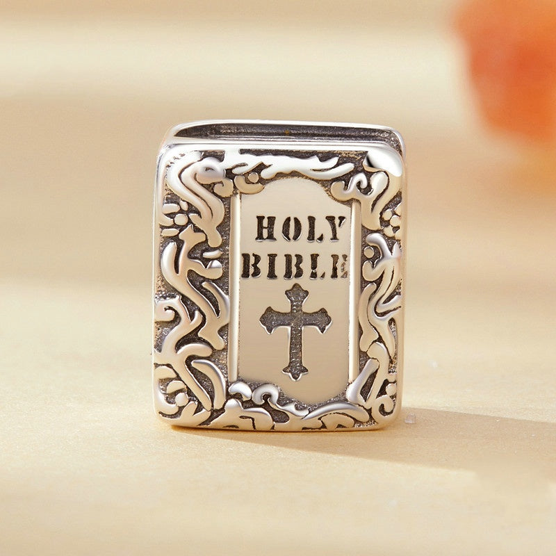 Jorrio Vintage Book Cross Sterling Silver Charm