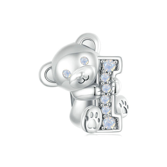 Jorrio Romantic Valentine's Day I love U Bear Animal Sterling Silver Charm