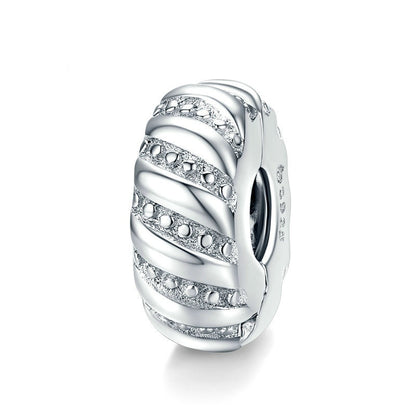 Jorrio Simple Textured Clasp Sterling Silver Charm