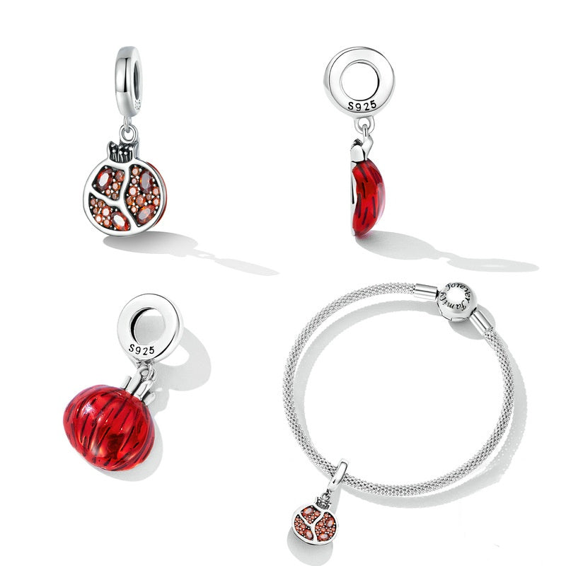 Jorrio Delicate Pomegranate Fruit Sterling Silver Charm