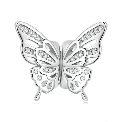 Jorrio Combination Design Butterfly Multi-Wear Sterling Silver Charm