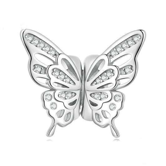 Jorrio Combination Design Butterfly Multi-Wear Sterling Silver Charm