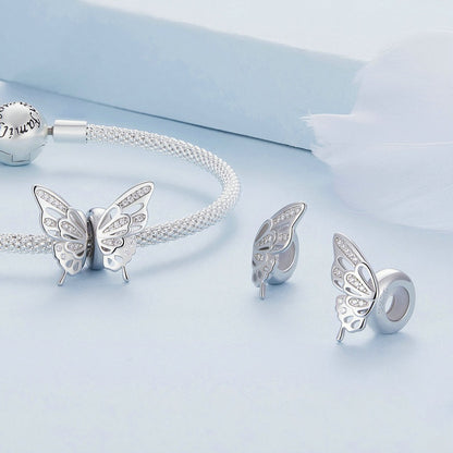 Jorrio Combination Design Butterfly Multi-Wear Sterling Silver Charm