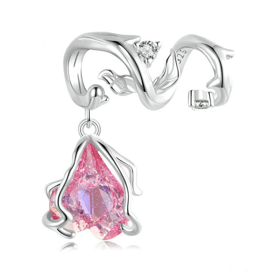 Jorrio Elegant Pink Faded Rose Sterling Silver Charm