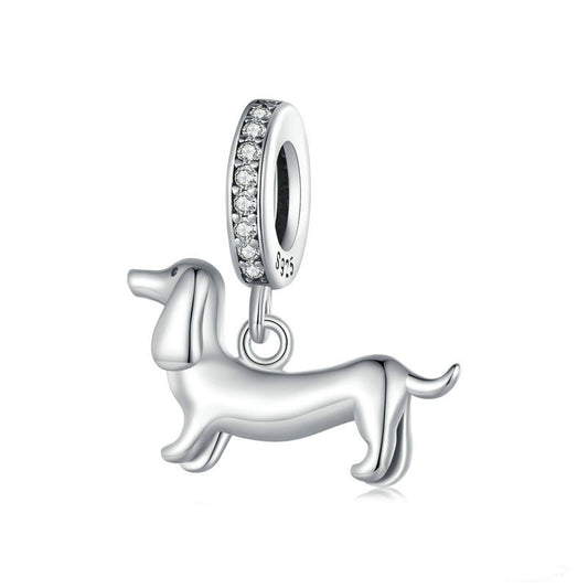 Jorrio Cute Puppy Animal Dachshund Sterling Silver Charm