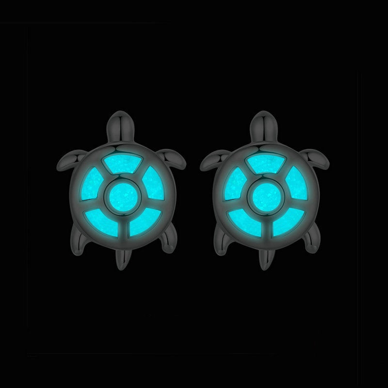 Jorrio Cute Little Turtle Glow Turtle Sterling Silver Earrings