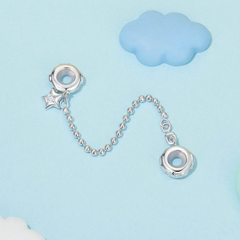 Jorrio Lucky Star Locator Chain Sterling Silver Charm Accessories