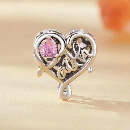 Jorrio Heart Vintage Skeleton Faith Sterling Silver Charm