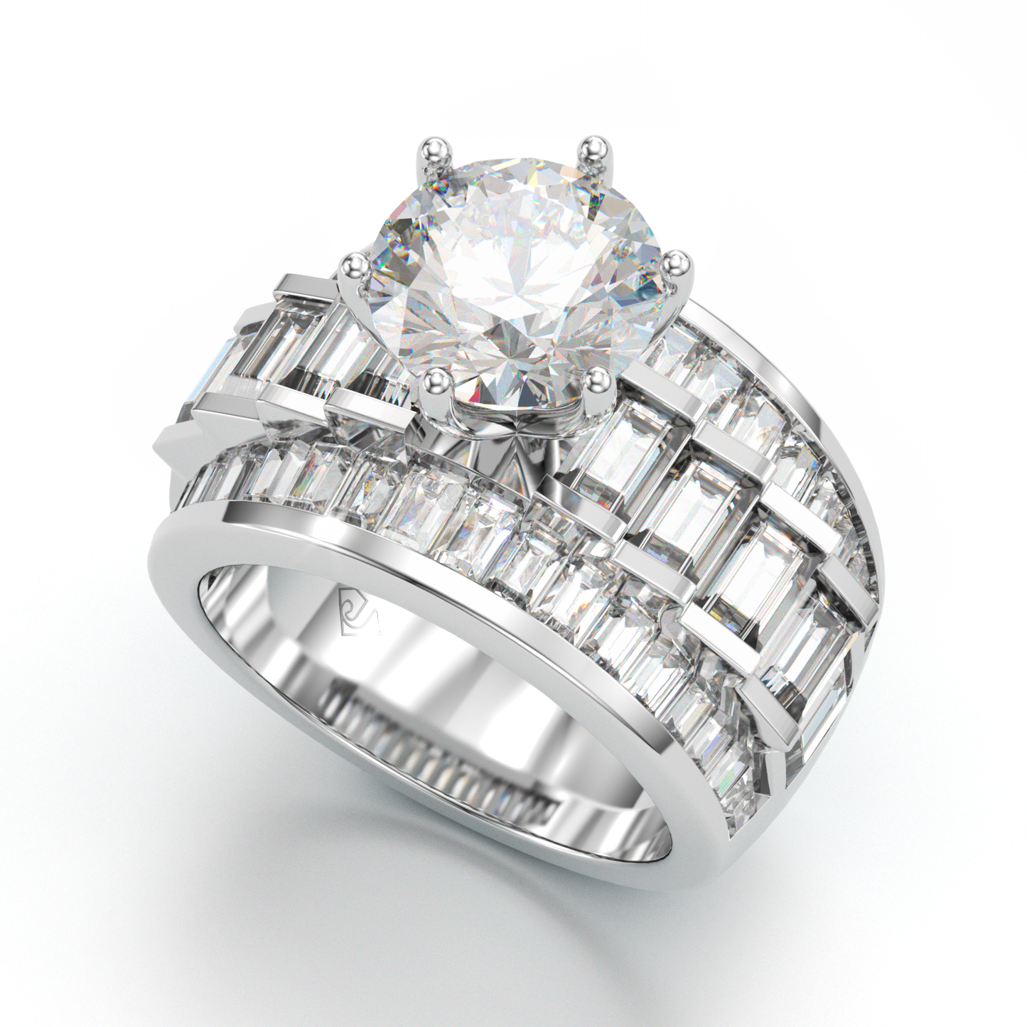 Jorrio vintage round cut diamond sterling silver engagement ring wedding ring