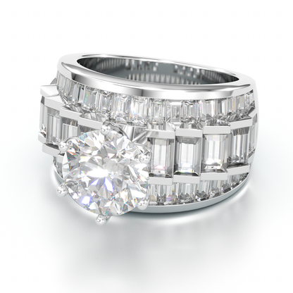 Jorrio vintage round cut diamond sterling silver engagement ring wedding ring
