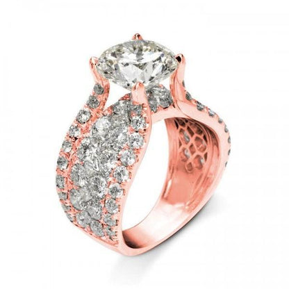 Jorrio handmade classic round cut sterling silver simple style egagement ring