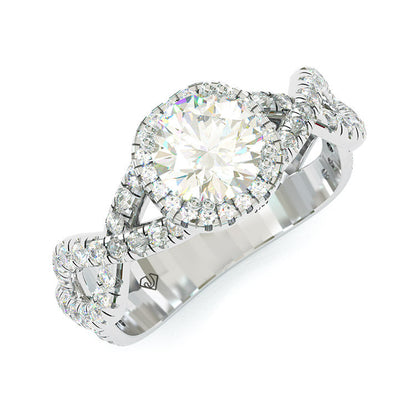 Jorrio handmade round cut Moissanite handmade classic anniversary ring wedding ring