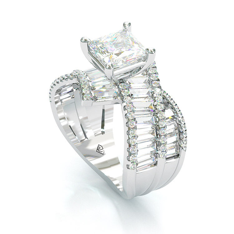 Jorrio princess cut wedding ring anniversary ring sterling silver engagement ring