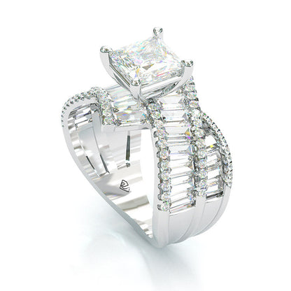 Jorrio princess cut wedding ring anniversary ring sterling silver engagement ring