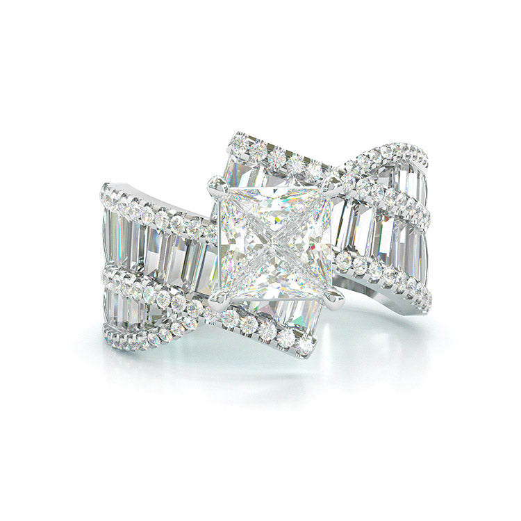 Jorrio princess cut wedding ring anniversary ring sterling silver engagement ring