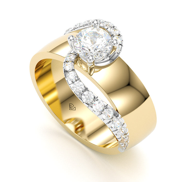 Jorrio handmade round cut Moissanite handmade classic anniversary ring wedding ring