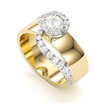 Jorrio handmade round cut Moissanite handmade classic anniversary ring wedding ring