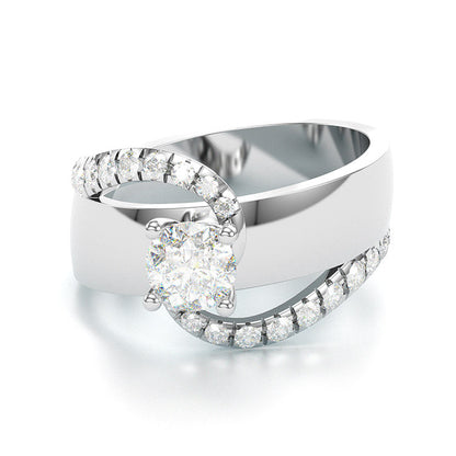 Jorrio handmade round cut Moissanite handmade classic anniversary ring wedding ring