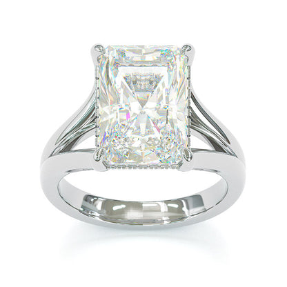 Jorrio handmade radiant cut created diamond vintage wedding ring sterling silver engagement ring
