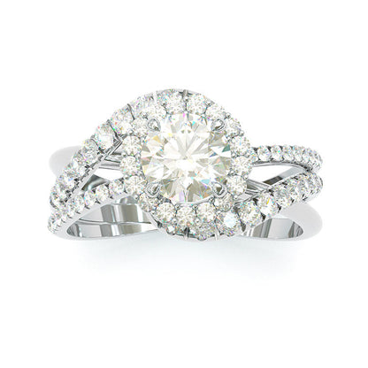 Jorrio handmade round cut sterling silver classic engagement ring wedding ring