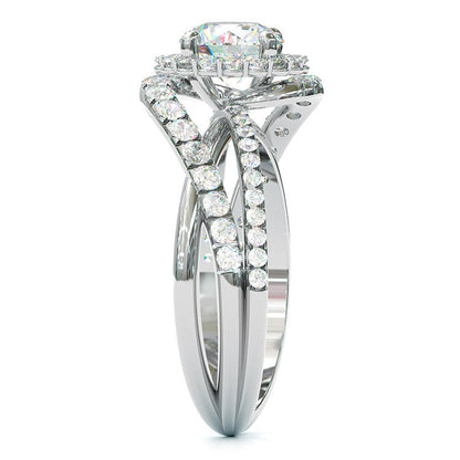 Jorrio handmade round cut sterling silver classic engagement ring wedding ring