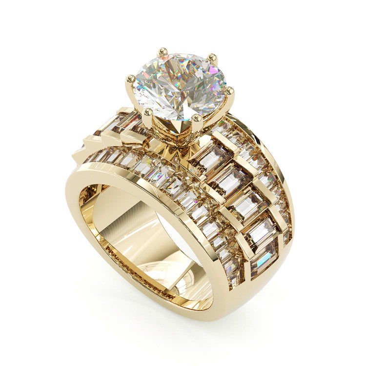 Jorrio vintage round cut diamond sterling silver engagement ring wedding ring