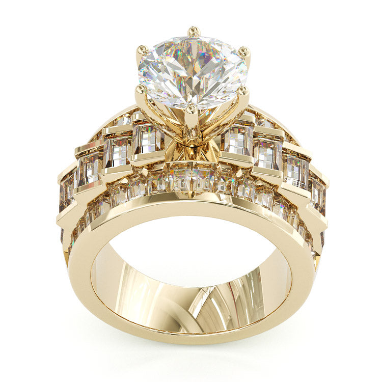 Jorrio vintage round cut diamond sterling silver engagement ring wedding ring