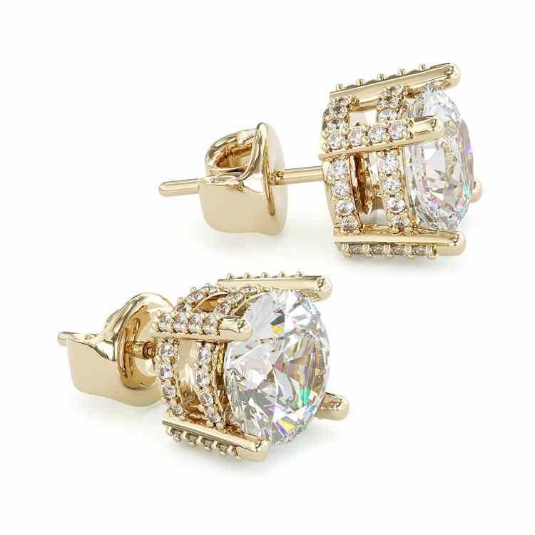 Jorrio gold 2ct round cut classic Moissanite sterling silver earrings