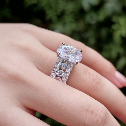 Jorrio Oval Cut Handmade Diamond Sterling Silver Engagement Ring